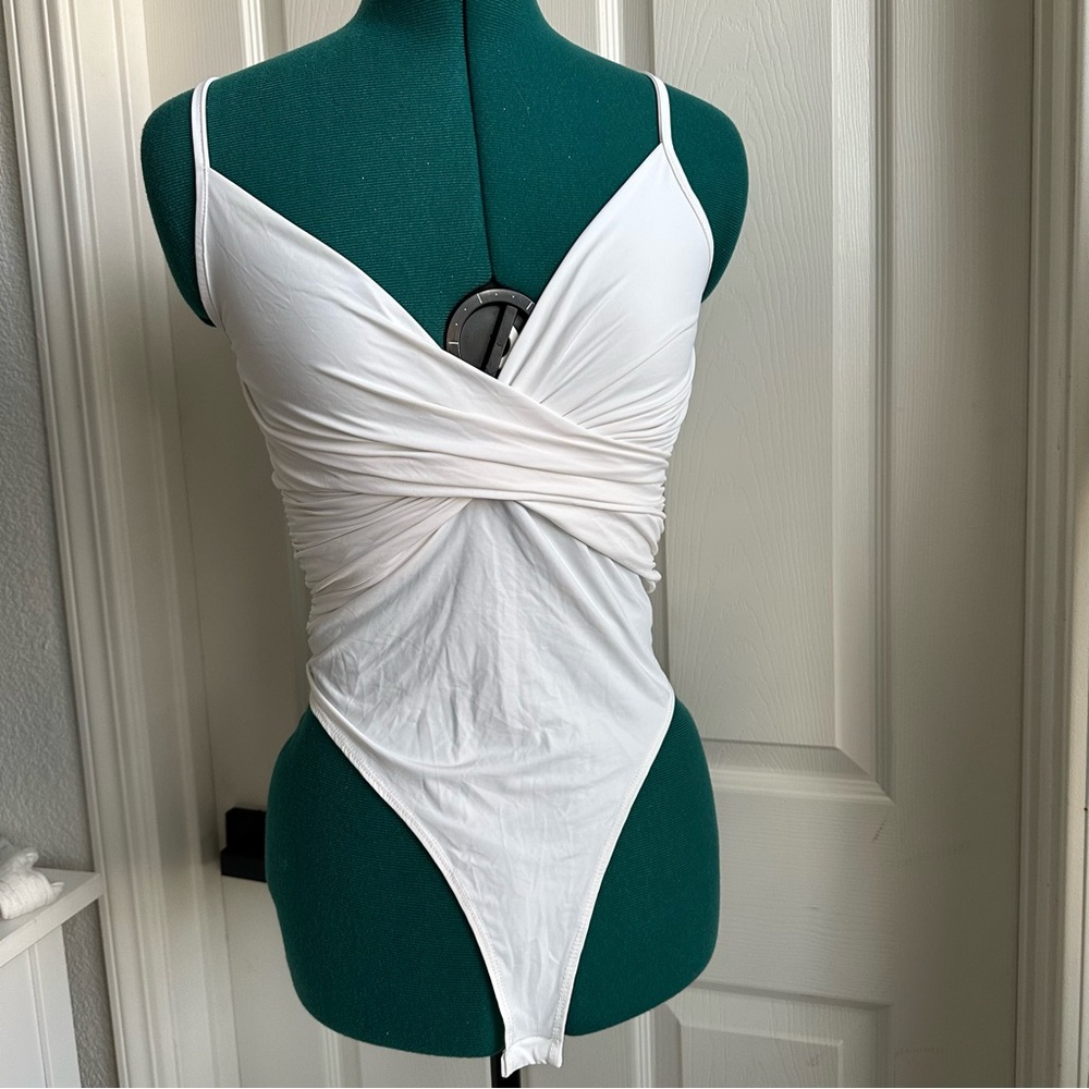 Windsor White Wrap Bodysuit